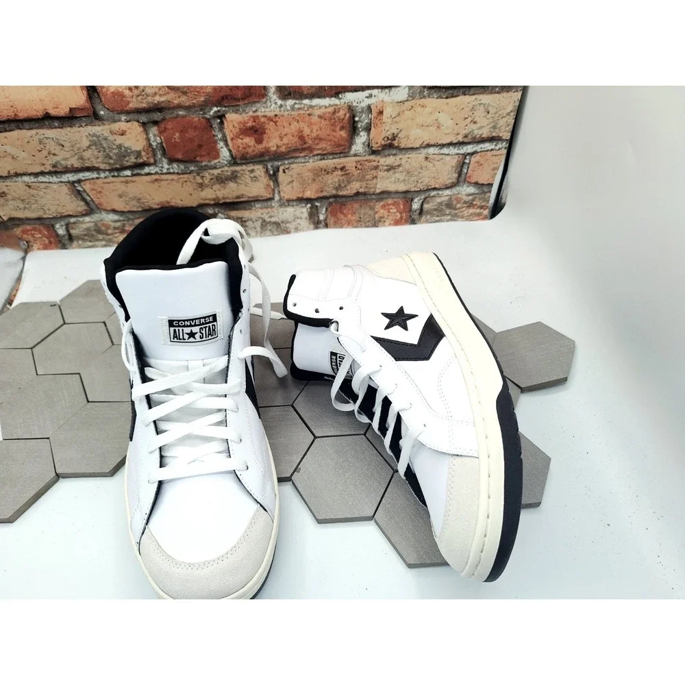 NEW Converse Pro Blaze Classic Mid Shoes White Black Egret Mens Size 12 A07938C - Picture 9 of 10